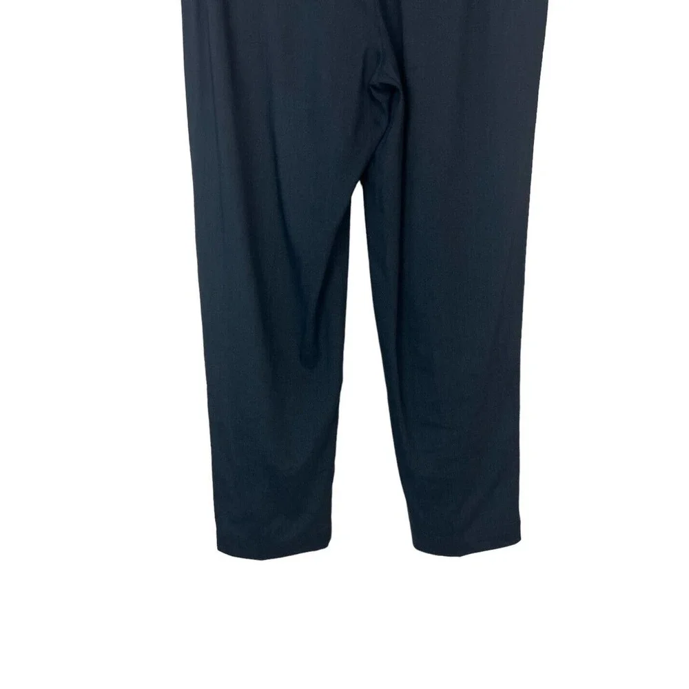 Babaton Black Errol Linen Ankle Pants S Trouser Pockets Drawstring Elastic Waist